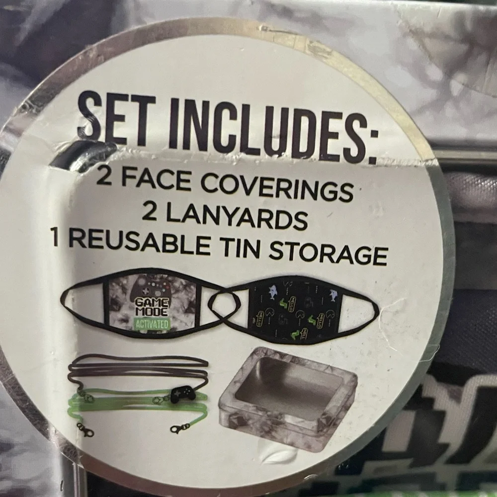 Game Activated Face Coverings Set with Lanyards
